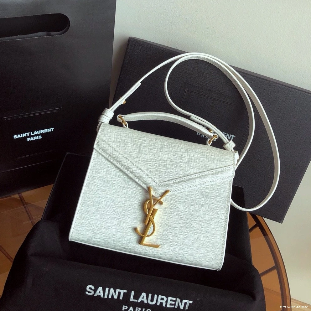 Tony Luxuries BAG MINI IN GRAIN TOP LEATHER YSL CASSANDRA EMBOSSED DE POUDRE HANDLE 0807